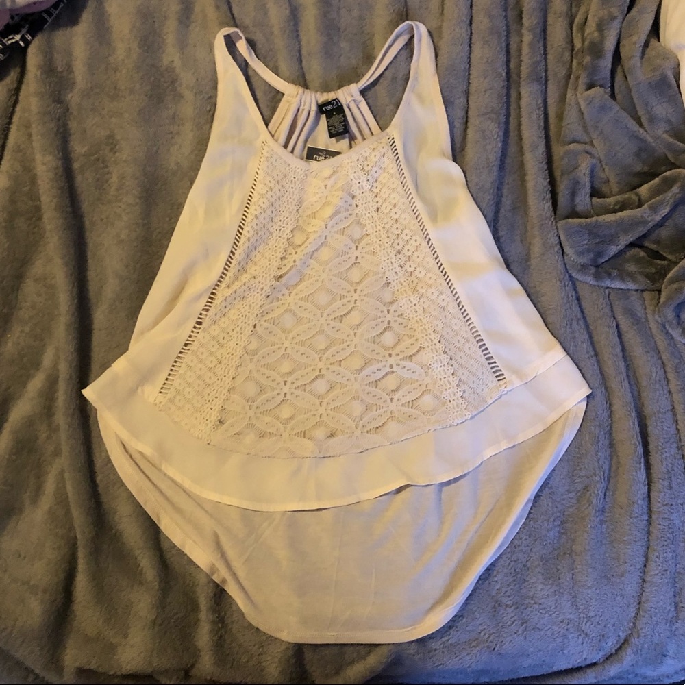 White Flowy Embroidered Blouse